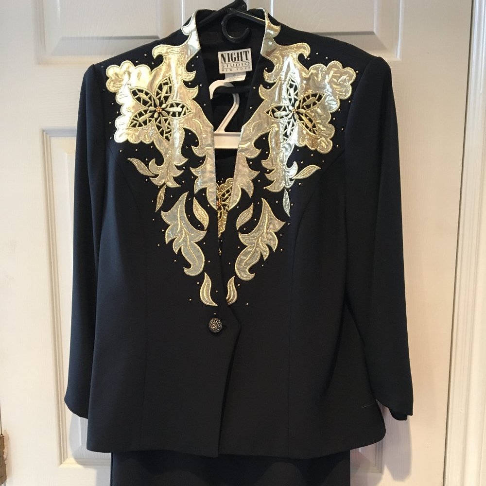 Vintage Night Studio New York Two Piece Womans Skirt Suit Size 16